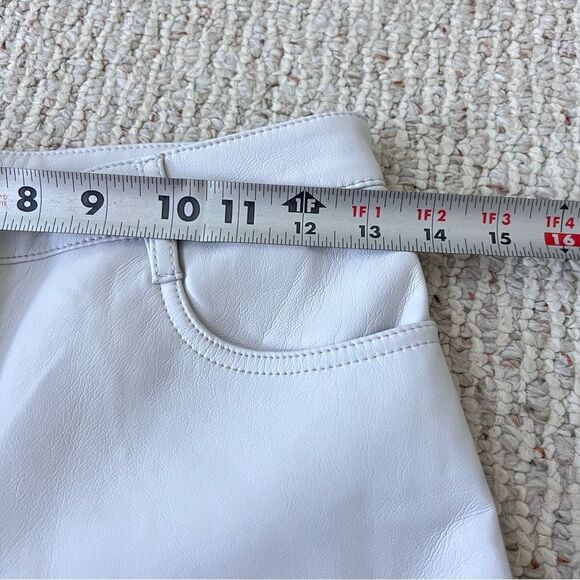 Aritzia Wilfred Melina Birch White Faux Leather High Rise Straight Leg Pant - Picture 5 of 13